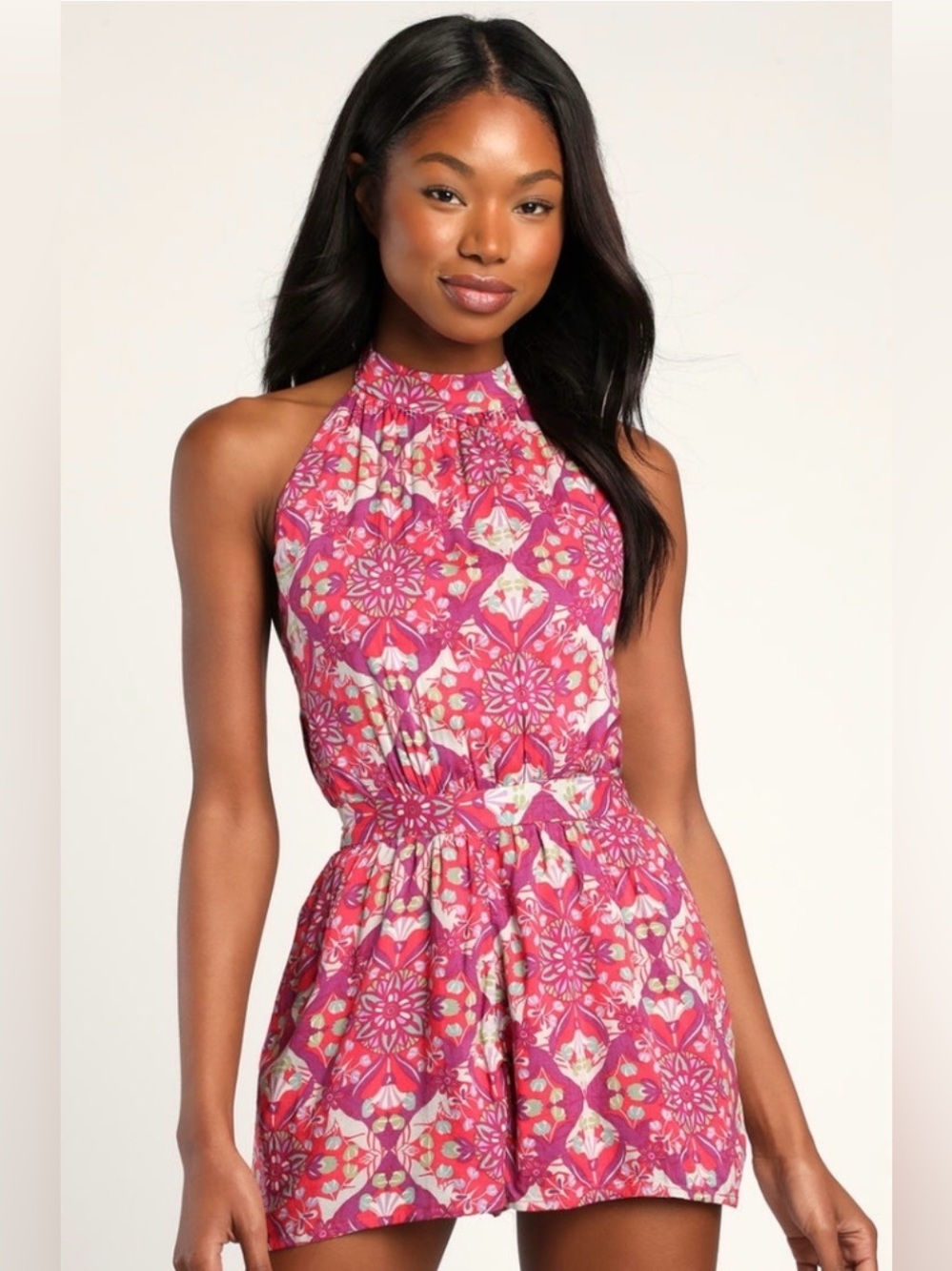 Free People Coral Tides Romper